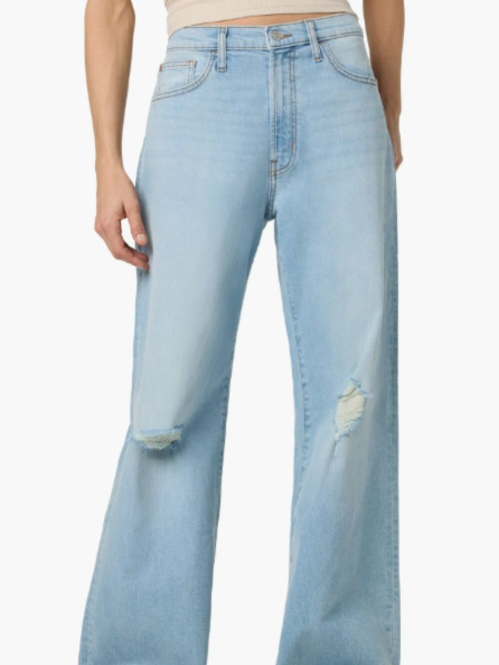 HUDSON Jolene High-Rise Wide-Leg Distressed Jeans– Light Blue – Size 27 / 4– NWT